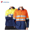 Nouveau Mens Coton Chemise Hi Vis Viz Sécurité Fermé Avant Travail Polo T-shirt avec Poches